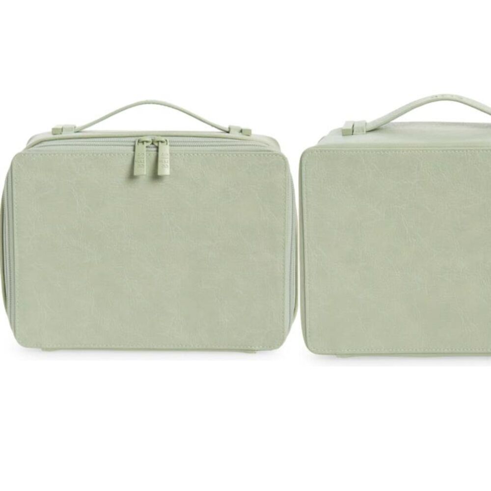 NWT Beis Faux Leather Cosmetics Case in Matcha Green